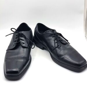Ecco Soft Black Leather Lace-Up Loafers Size 43 (US 10)‎ #1370